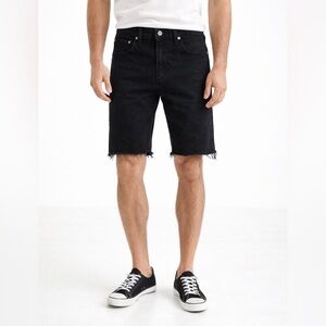 Levi’s 412 Slim Shorts Men’s Size 31 Black Denim 9 Inch Inseam Frayed Hem Casual